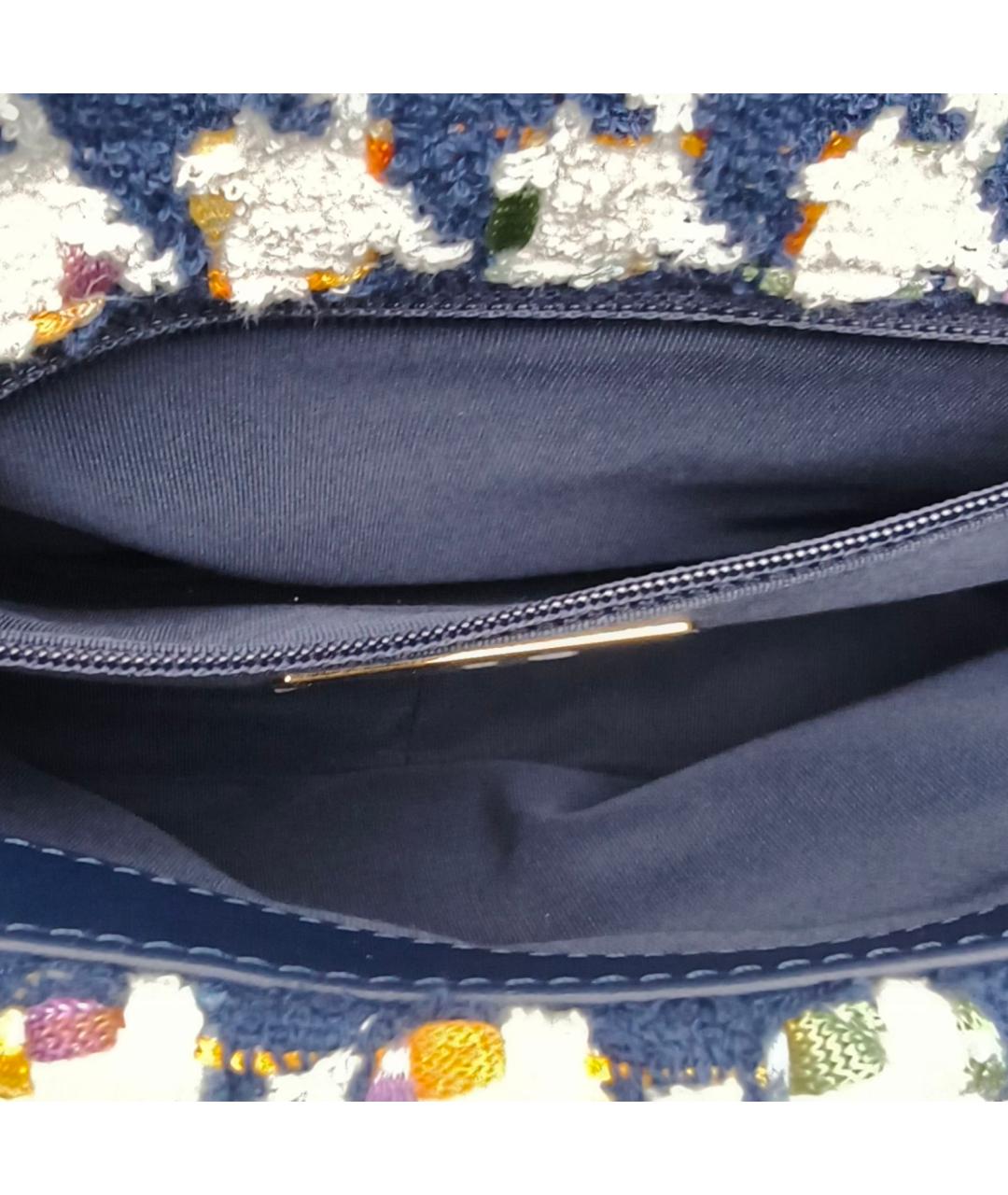 CHANEL Синяя тканевая сумка через плечо, фото 8