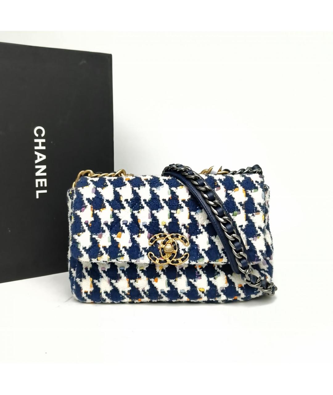 CHANEL Синяя тканевая сумка через плечо, фото 9