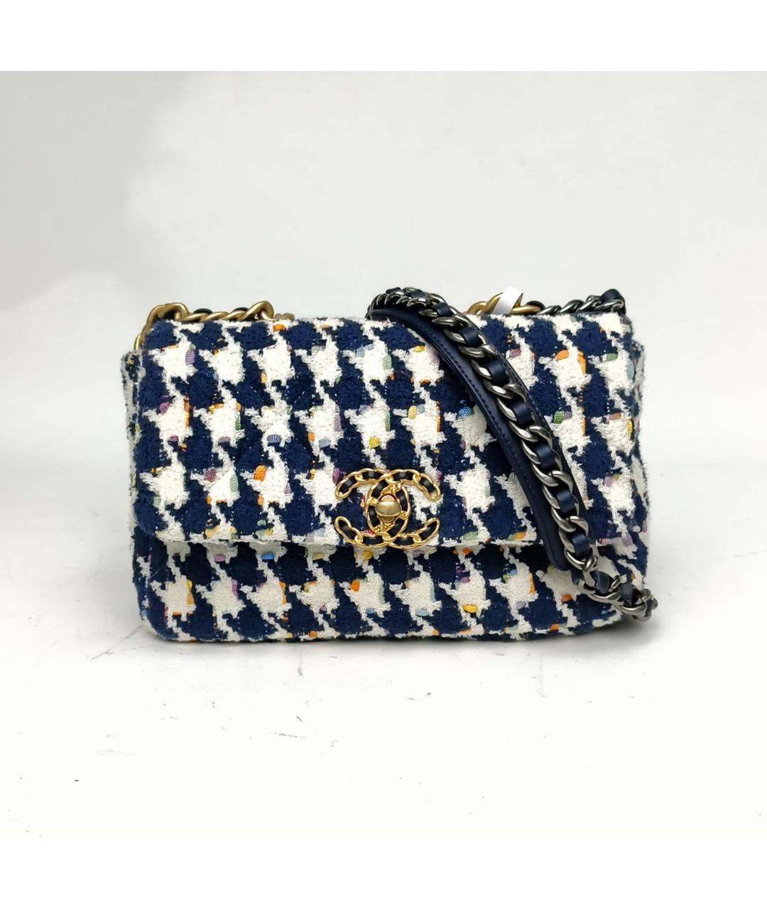 CHANEL Синяя тканевая сумка через плечо, фото 2