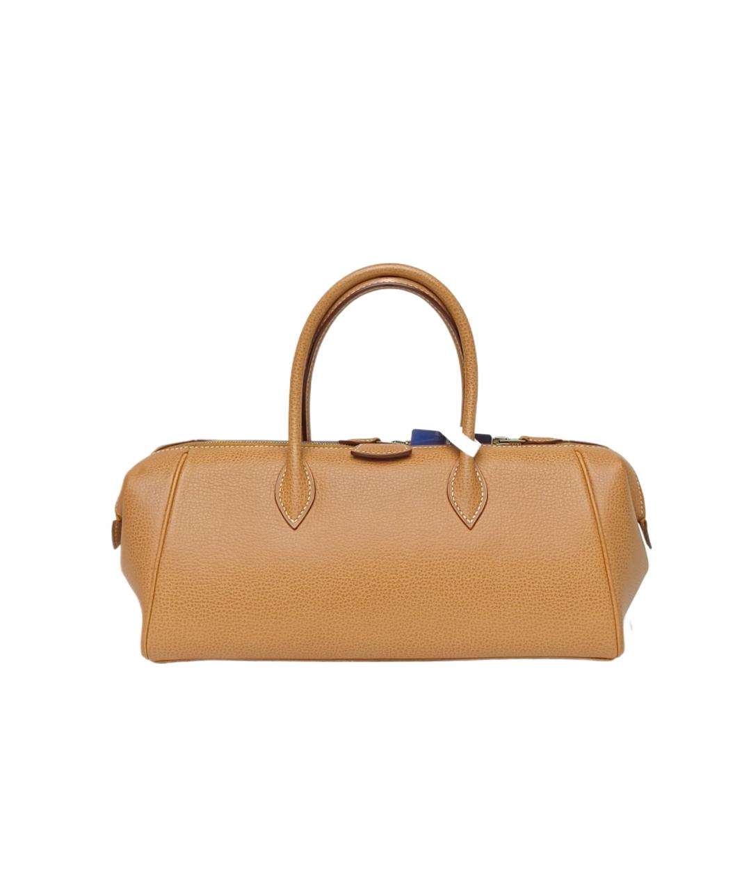 HERMES Коричневая кожаная сумка с короткими ручками, фото 1