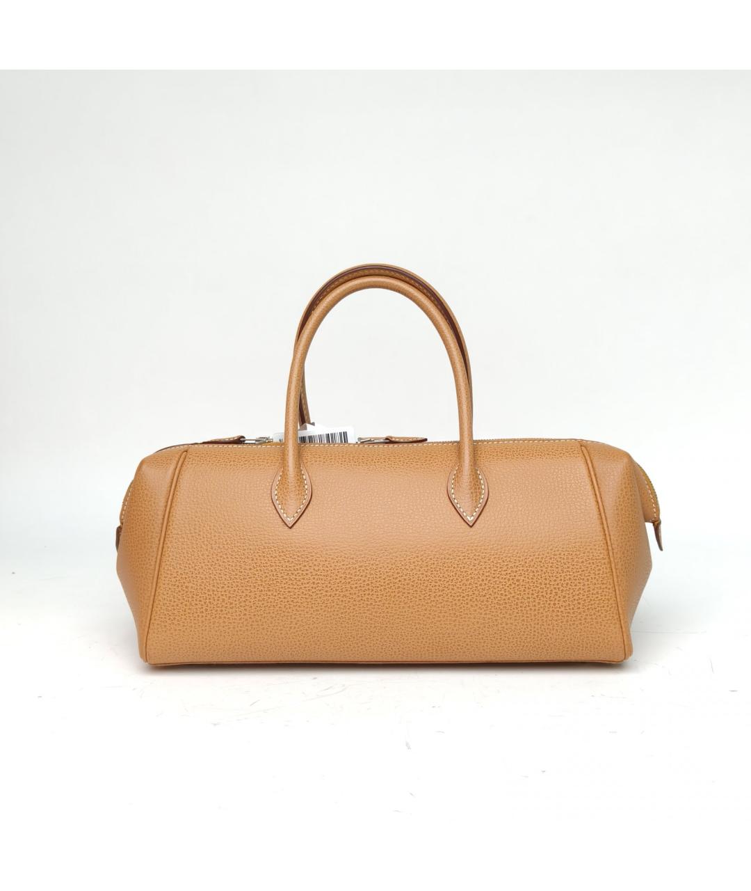 HERMES Коричневая кожаная сумка с короткими ручками, фото 4