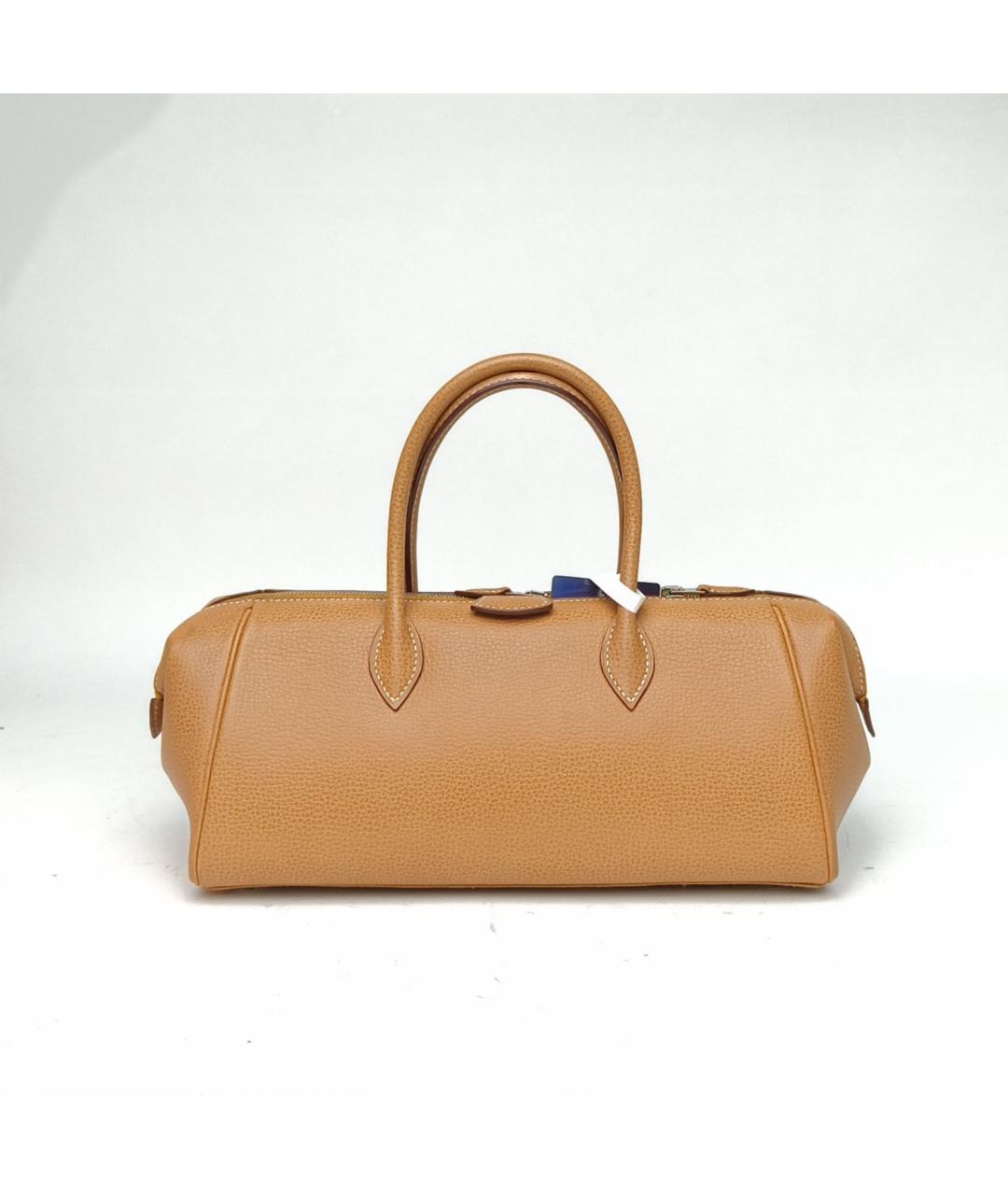 HERMES Коричневая кожаная сумка с короткими ручками, фото 2