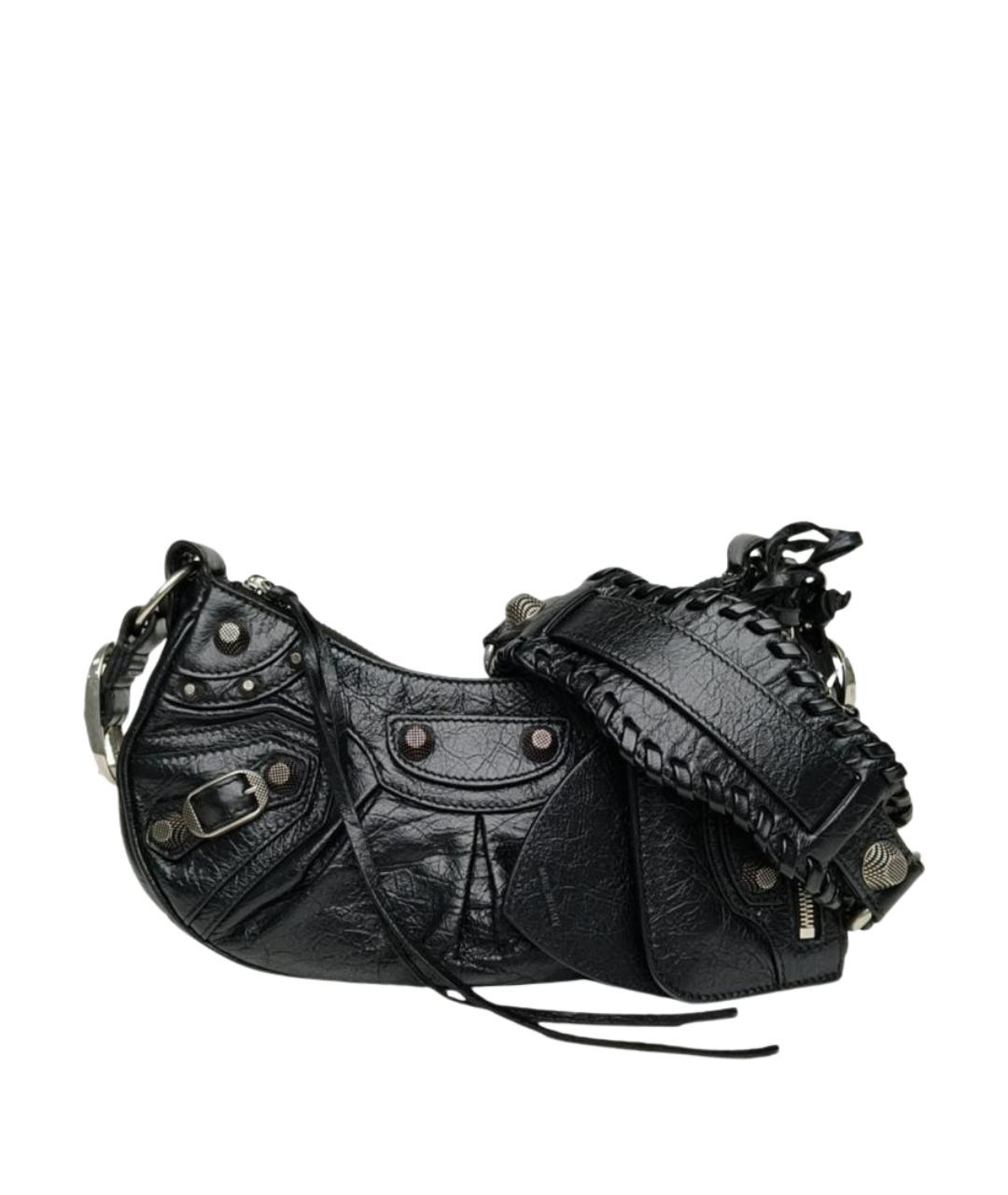 BALENCIAGA Черная кожаная сумка через плечо, фото 1