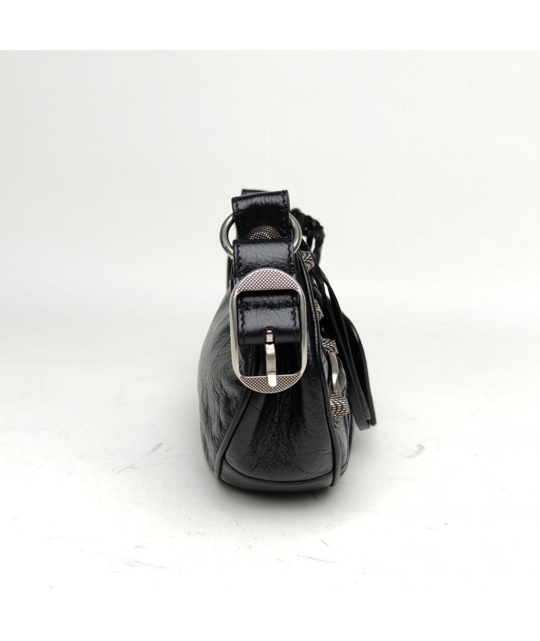 BALENCIAGA Черная кожаная сумка через плечо, фото 4