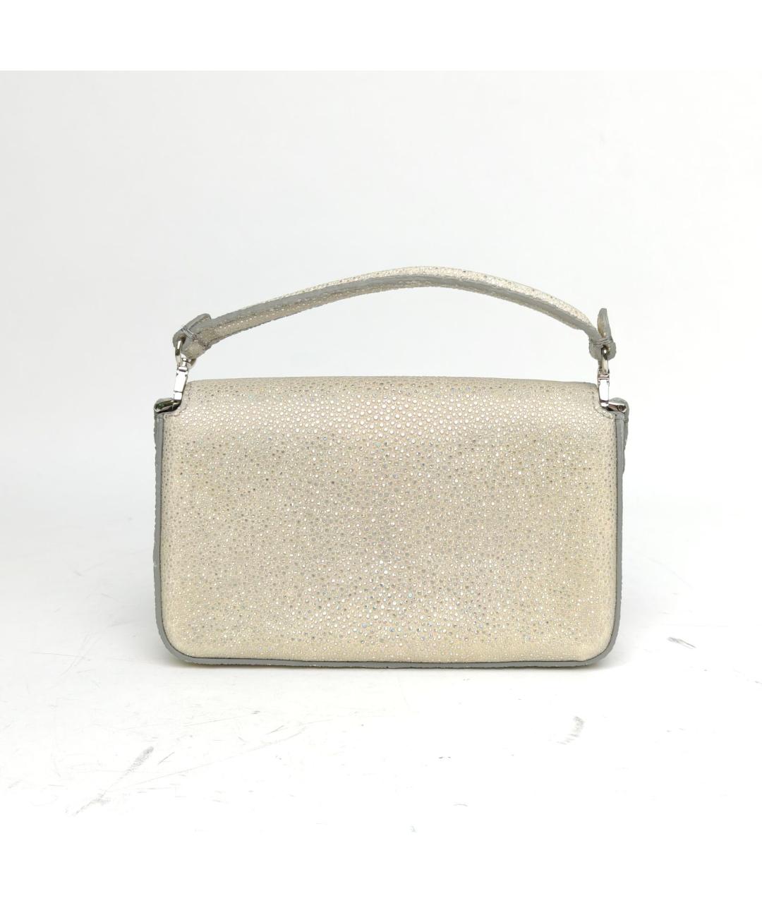 FENDI Серебряная сумка с короткими ручками, фото 4