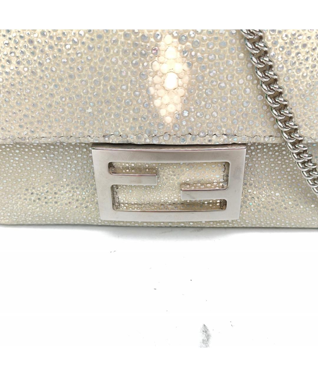 FENDI Серебряная сумка с короткими ручками, фото 7