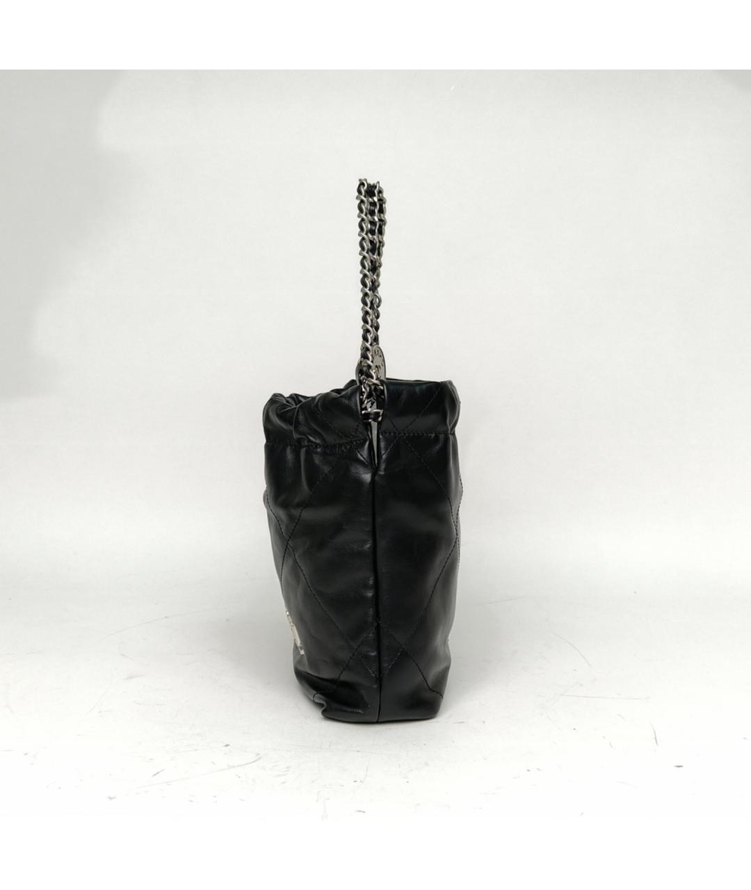 CHANEL Черная кожаная сумка с короткими ручками, фото 3