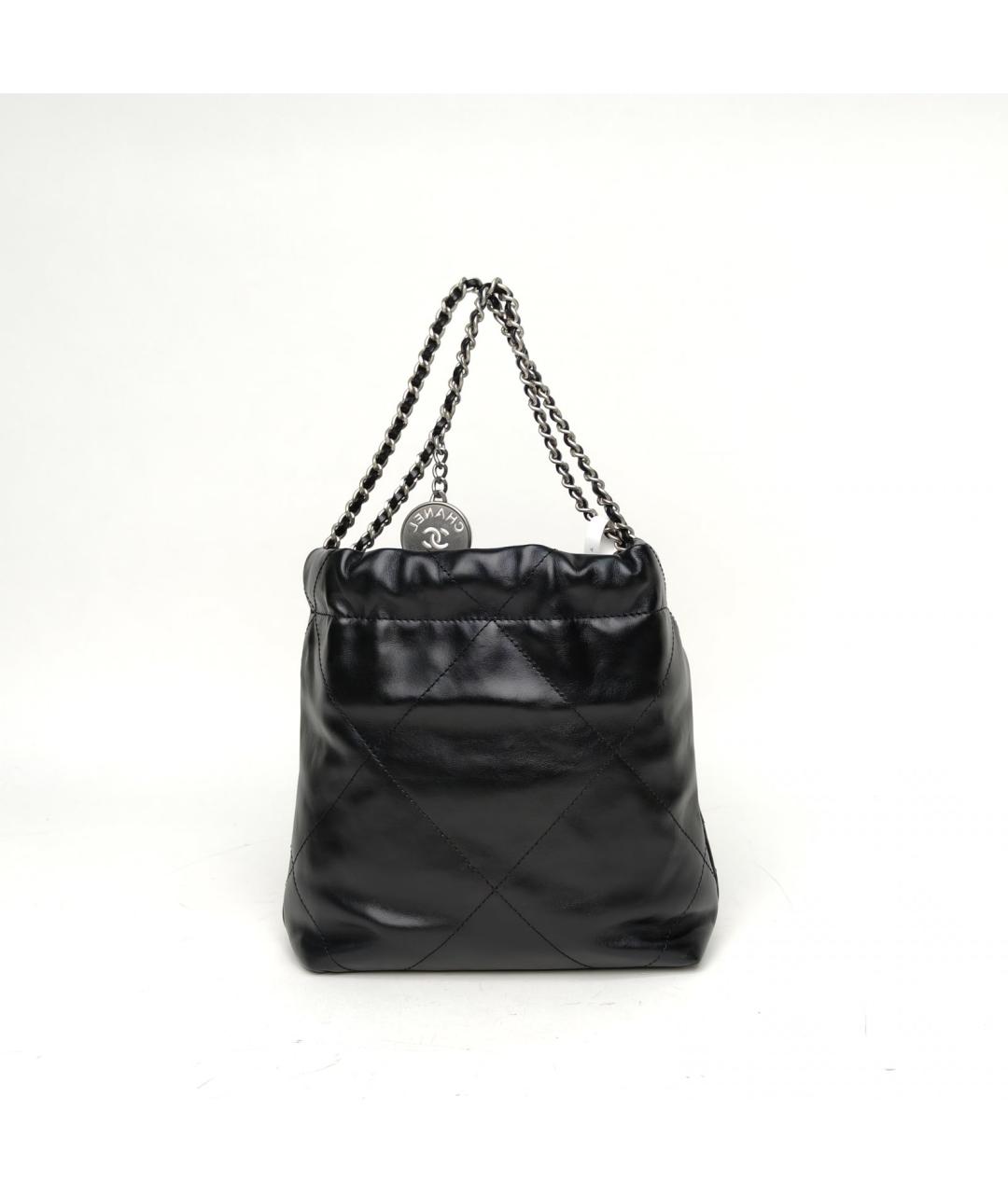 CHANEL Черная кожаная сумка с короткими ручками, фото 4