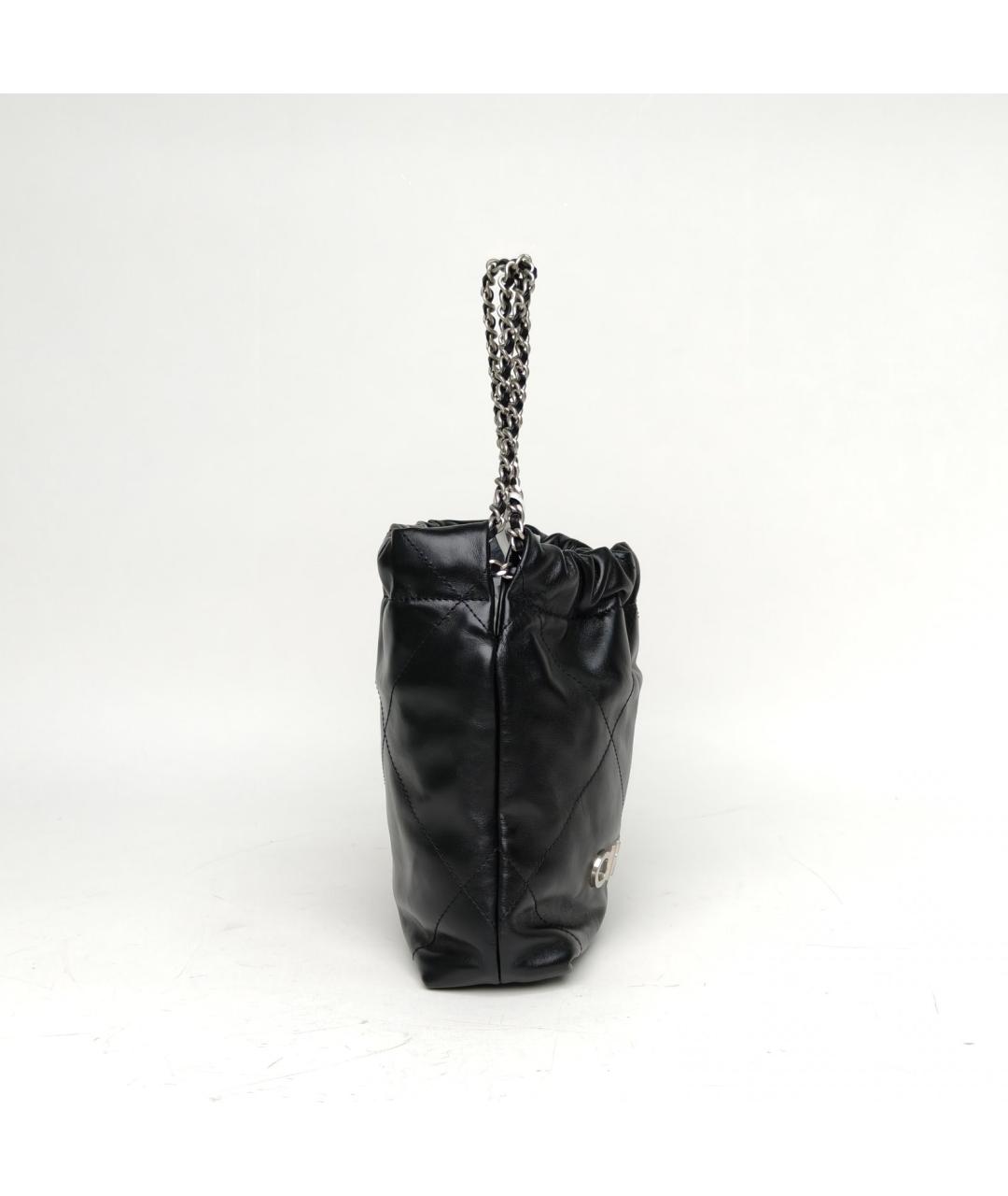 CHANEL Черная кожаная сумка с короткими ручками, фото 5