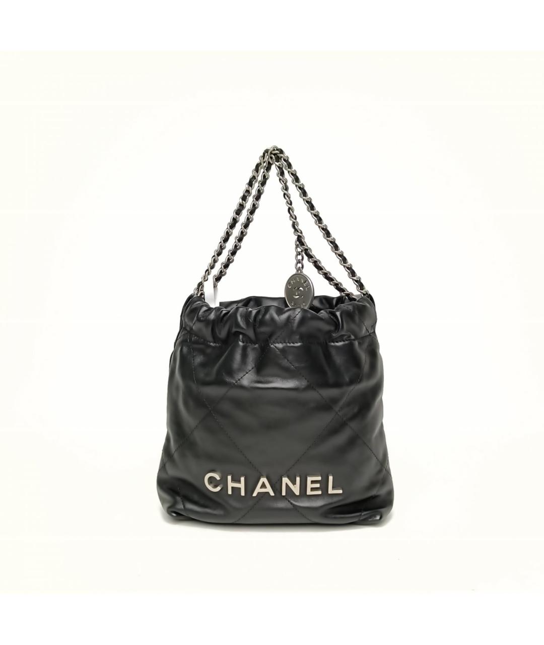 CHANEL Черная кожаная сумка с короткими ручками, фото 2