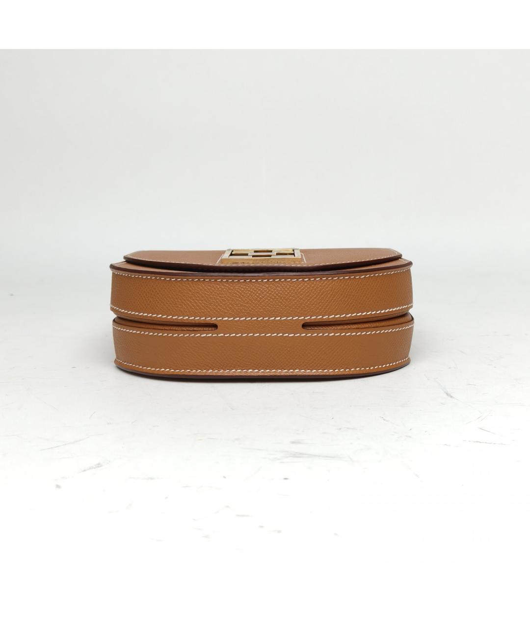 HERMES Коричневая кожаная сумка через плечо, фото 6