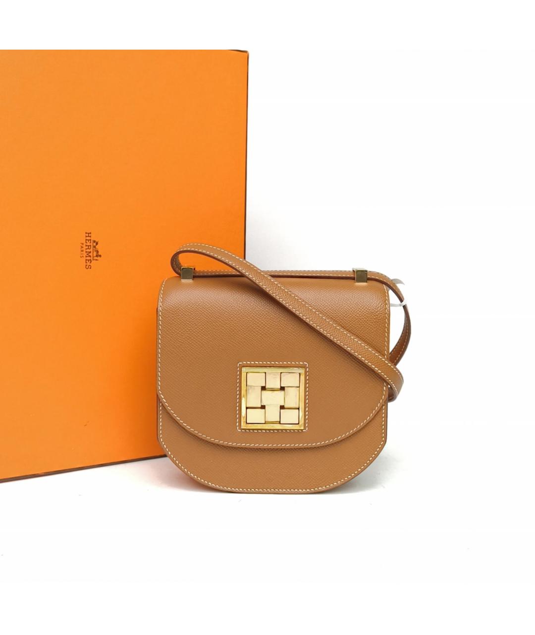HERMES Коричневая кожаная сумка через плечо, фото 9