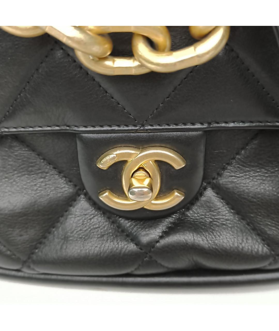 CHANEL Черная кожаная сумка через плечо, фото 8