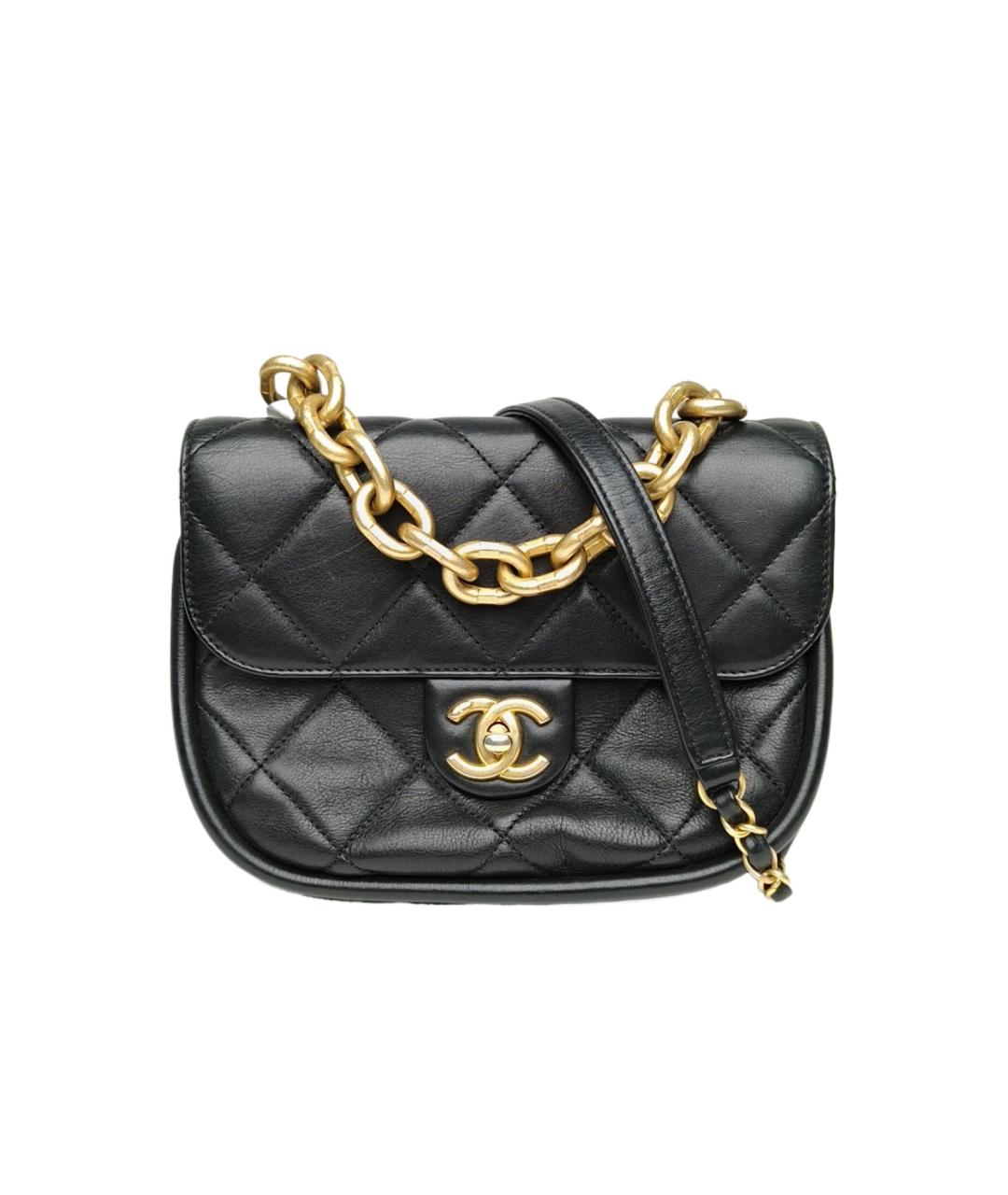 CHANEL Черная кожаная сумка через плечо, фото 10