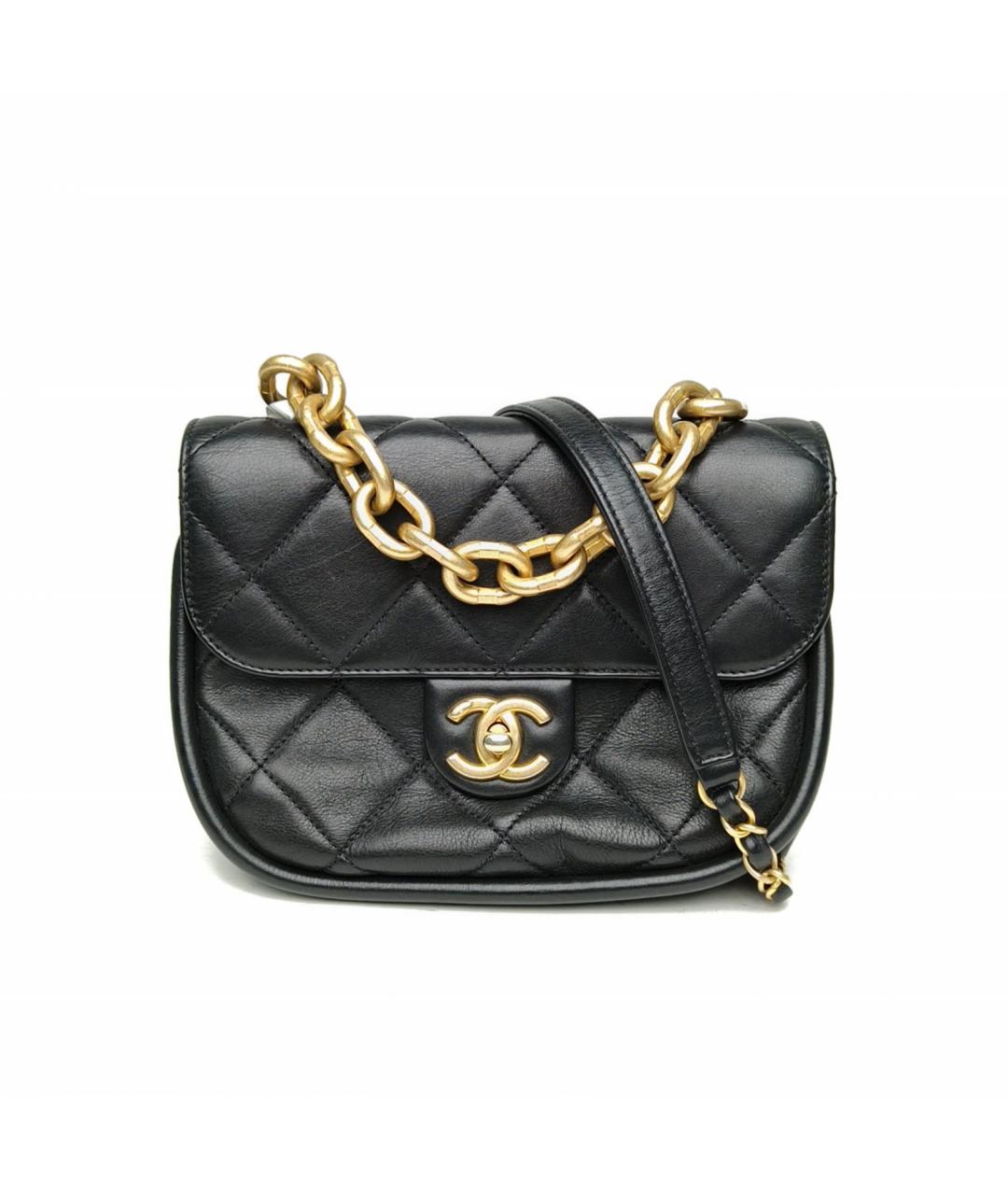 CHANEL Черная кожаная сумка через плечо, фото 2