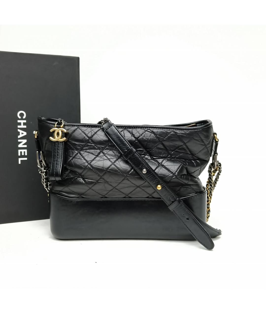 CHANEL Черная кожаная сумка через плечо, фото 9