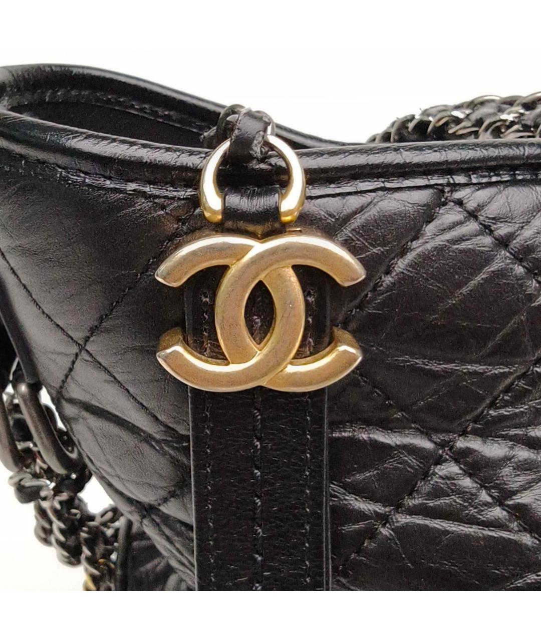 CHANEL Черная кожаная сумка через плечо, фото 7