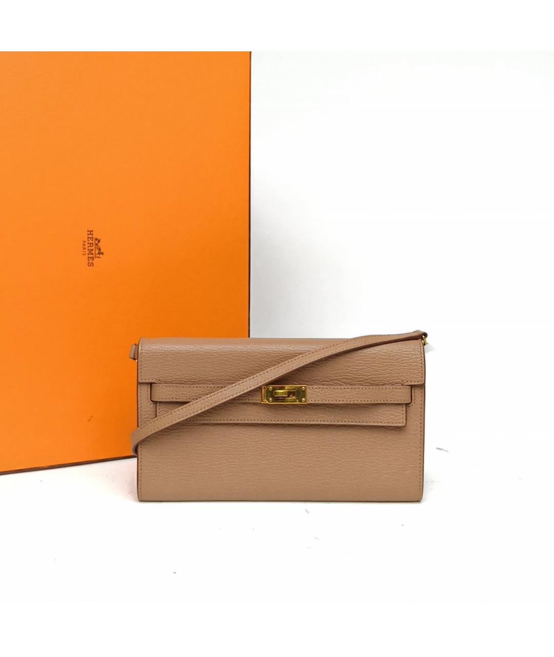 HERMES Коричневая кожаная сумка через плечо, фото 8