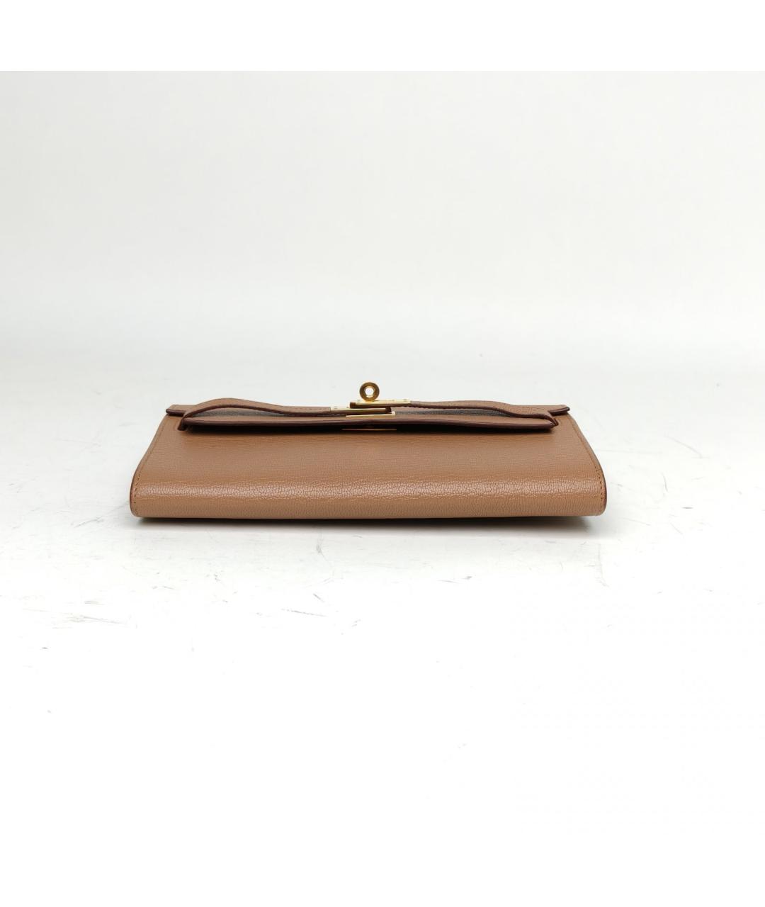 HERMES Коричневая кожаная сумка через плечо, фото 5