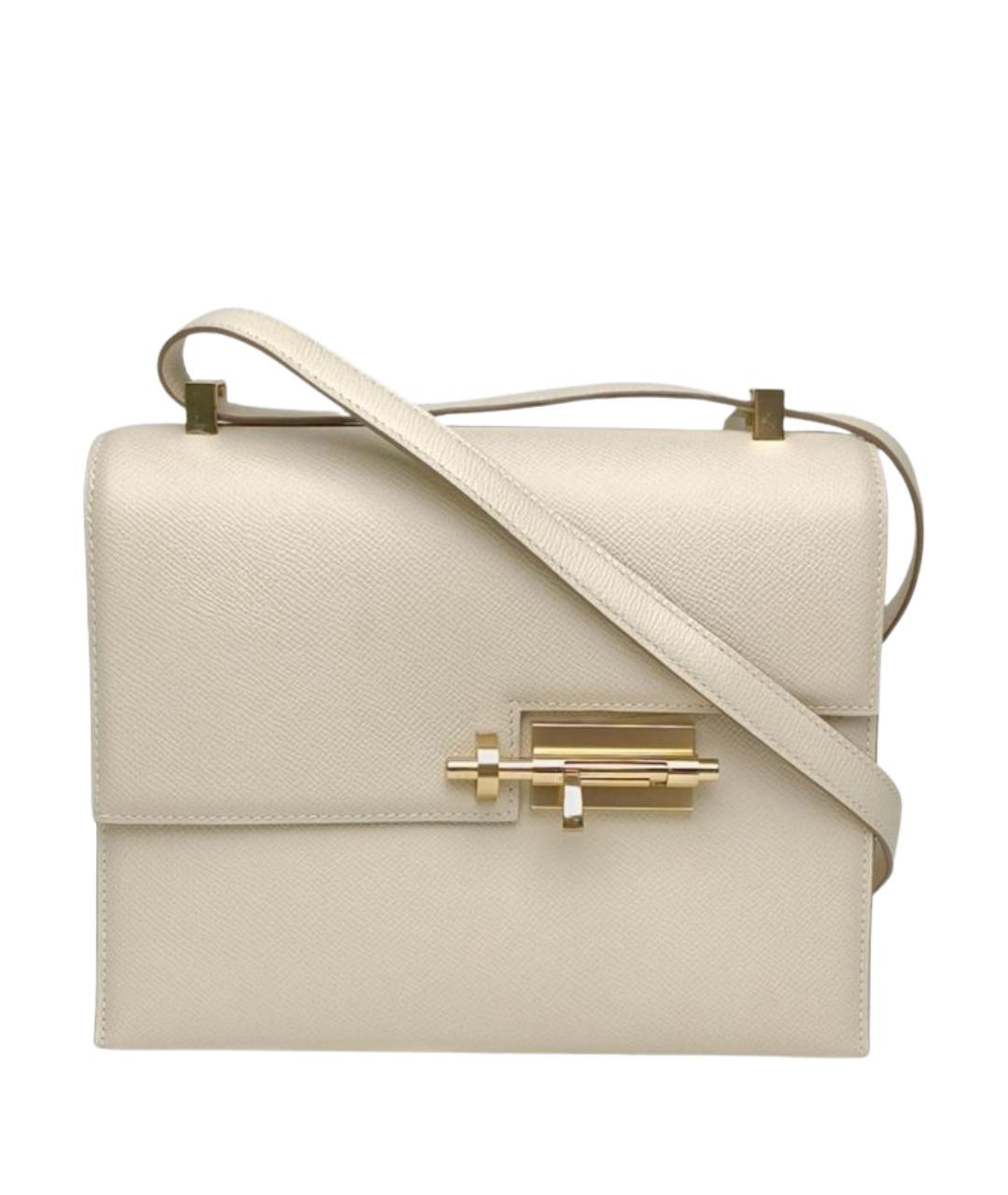 HERMES Бежевая кожаная сумка через плечо, фото 1