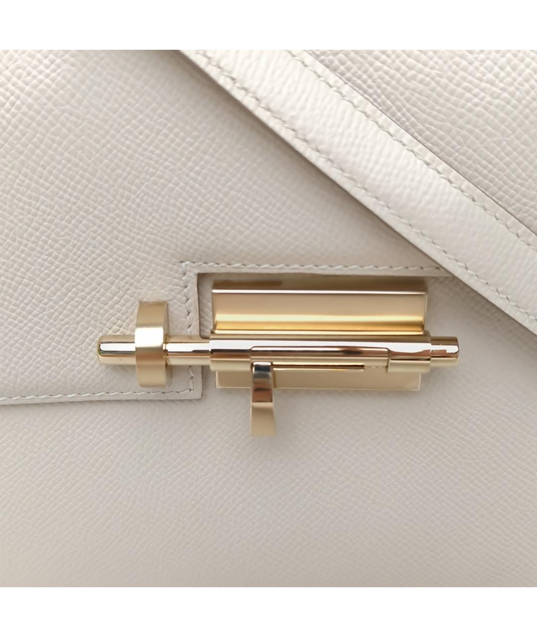 HERMES Бежевая кожаная сумка через плечо, фото 7