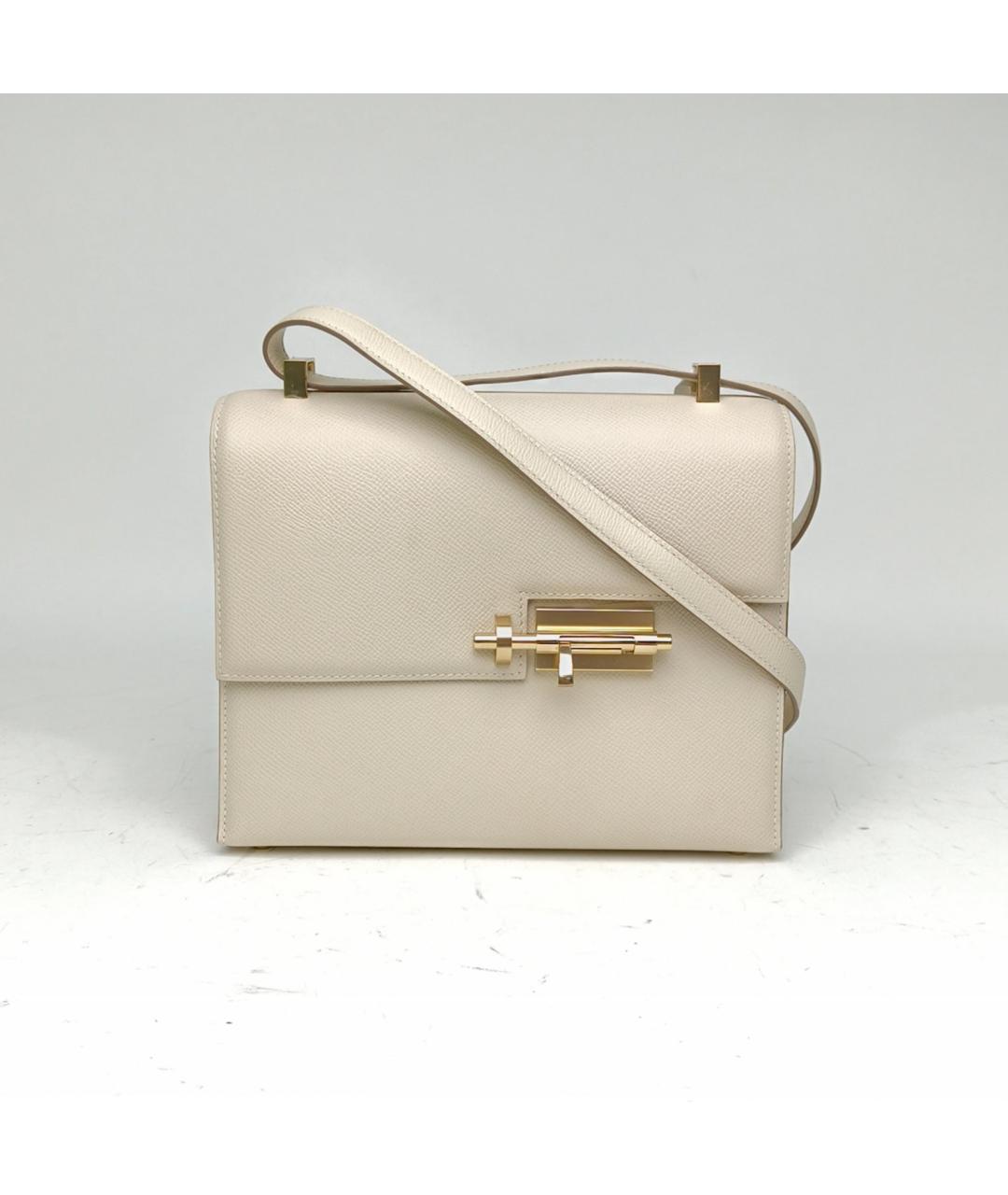 HERMES Бежевая кожаная сумка через плечо, фото 2