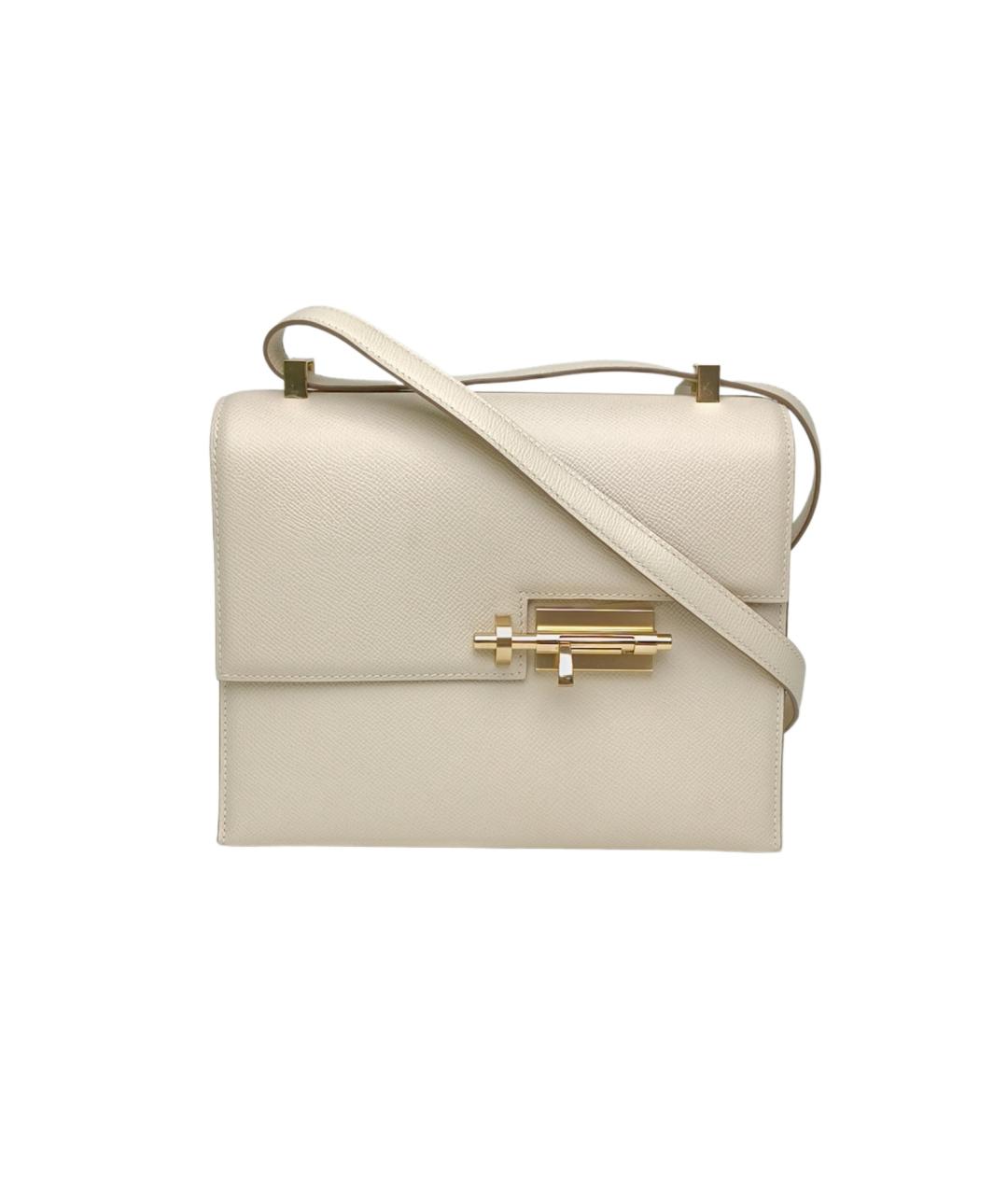 HERMES Бежевая кожаная сумка через плечо, фото 9