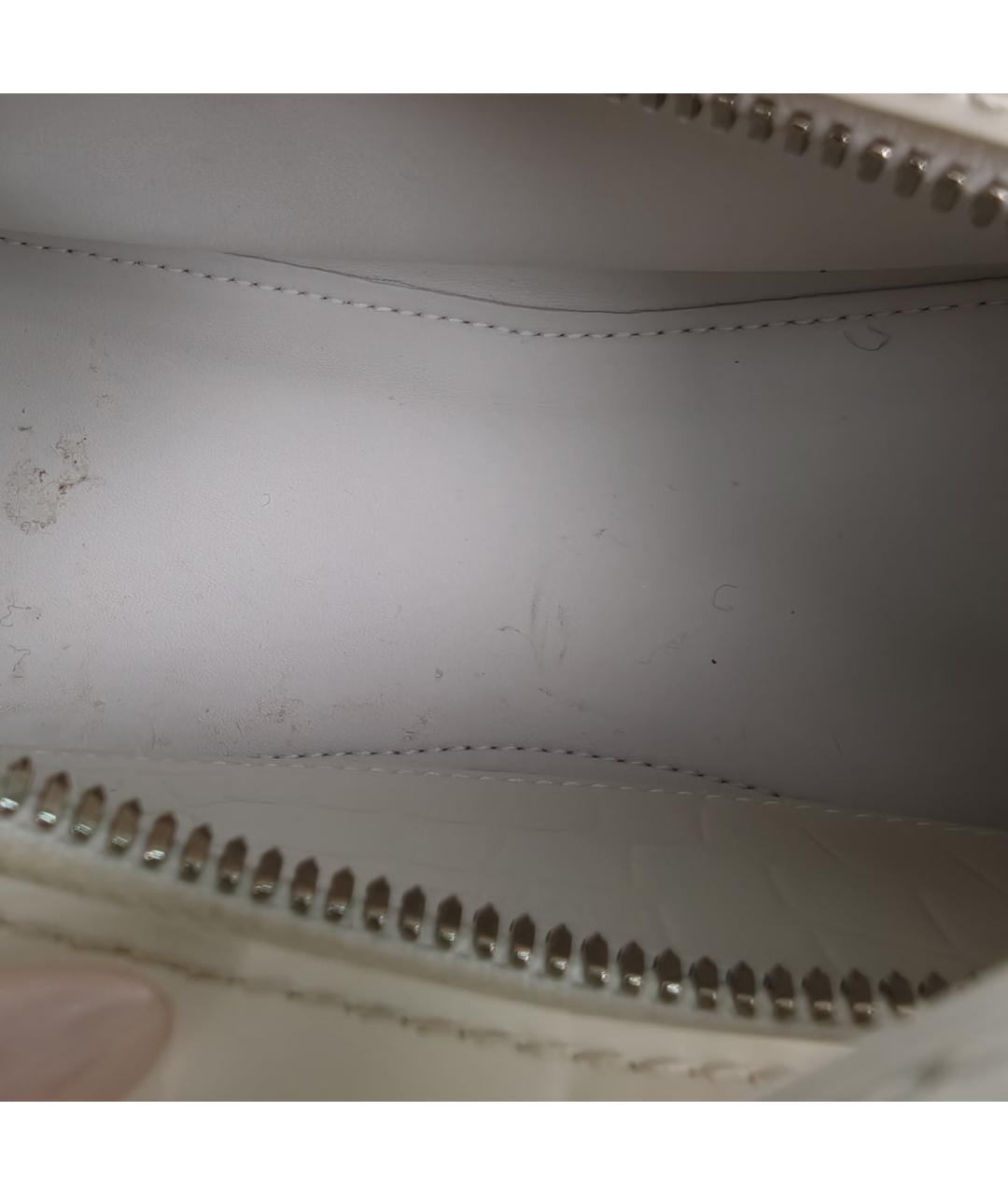 BALENCIAGA Белая кожаная сумка с короткими ручками, фото 4
