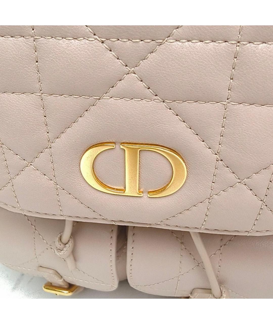 CHRISTIAN DIOR Бежевый кожаный рюкзак, фото 7