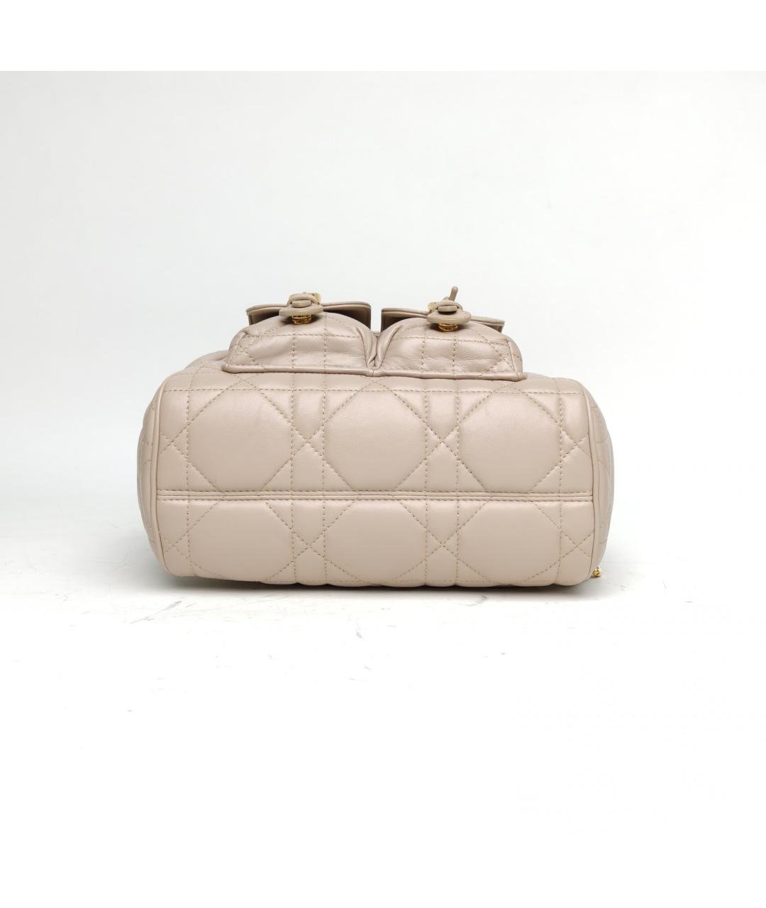 CHRISTIAN DIOR Бежевый кожаный рюкзак, фото 5