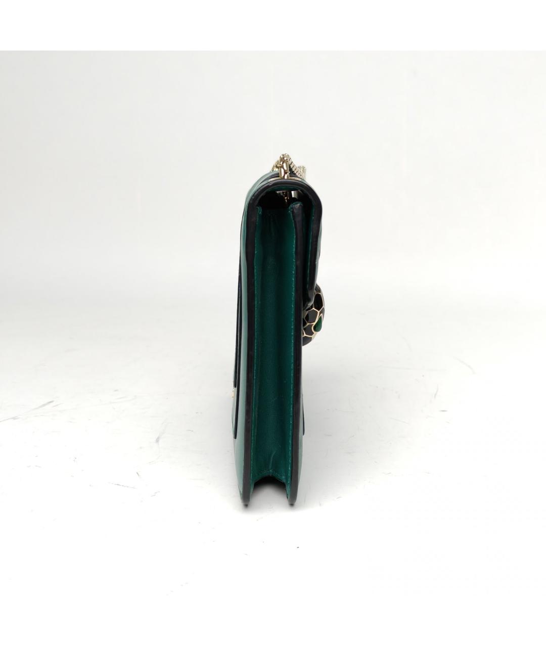 BVLGARI Зеленая кожаная сумка через плечо, фото 4
