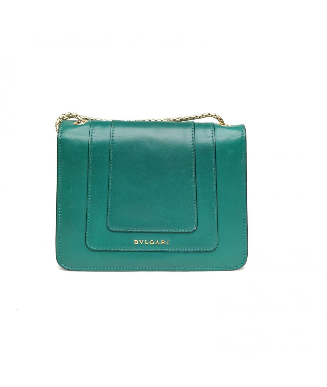 BVLGARI Зеленая кожаная сумка через плечо, фото 3