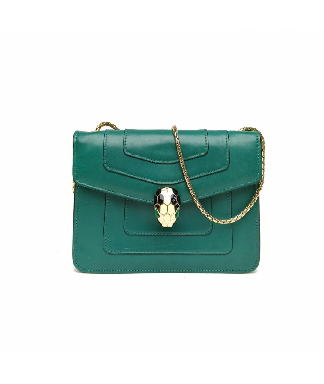 BVLGARI Зеленая кожаная сумка через плечо, фото 10