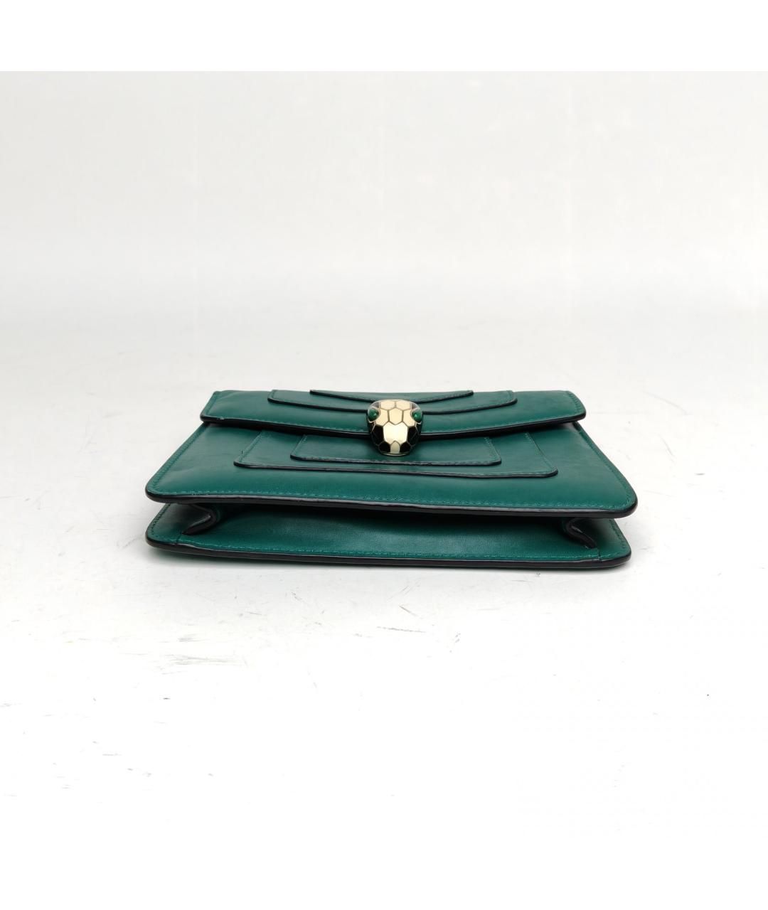 BVLGARI Зеленая кожаная сумка через плечо, фото 5