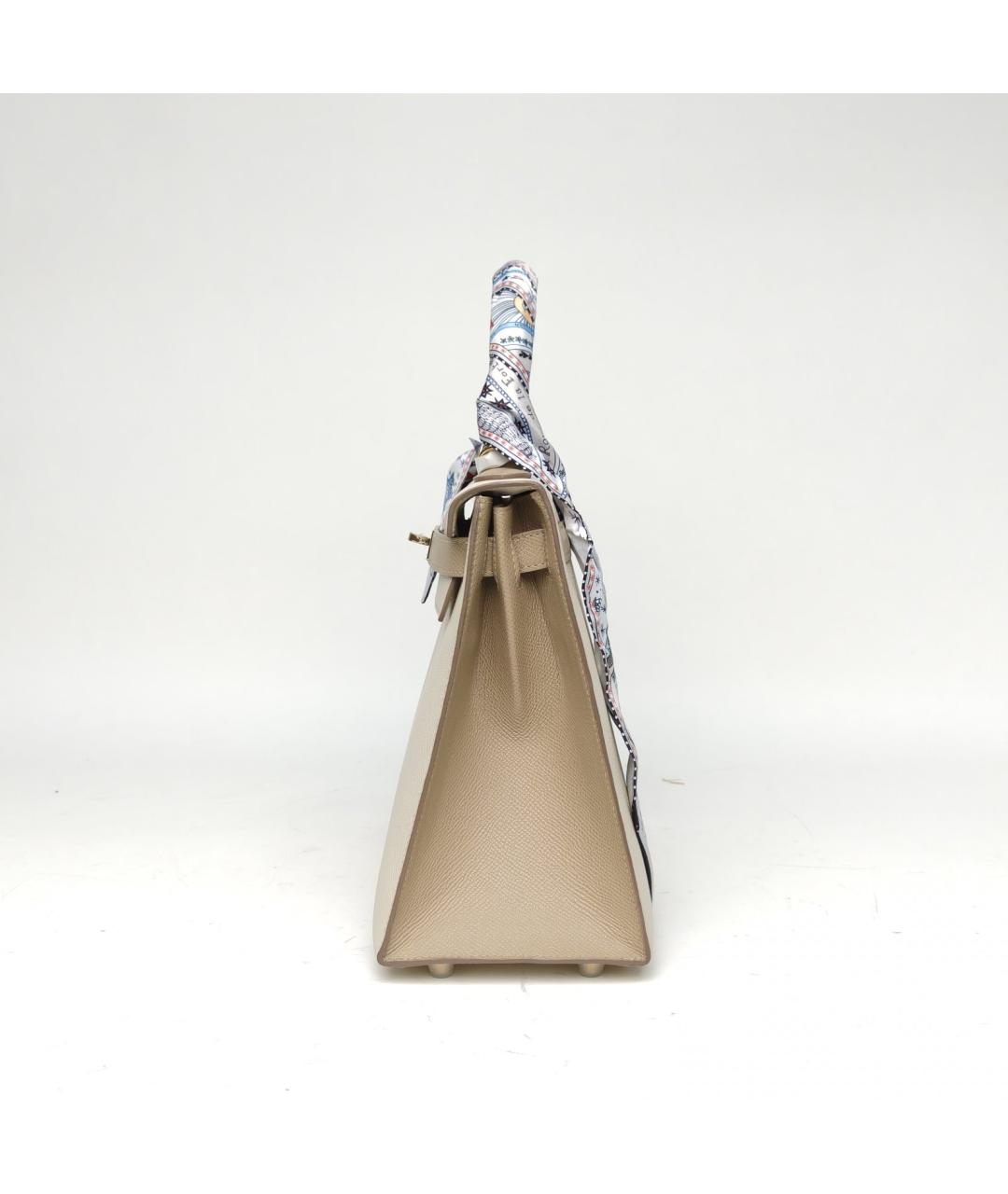 HERMES Бежевая сумка с короткими ручками, фото 3