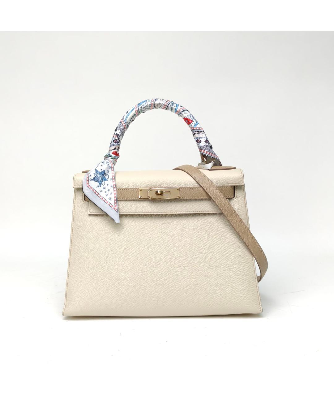 HERMES Бежевая сумка с короткими ручками, фото 2
