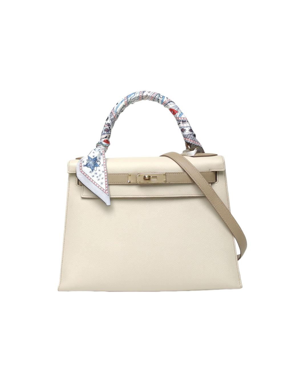 HERMES Бежевая сумка с короткими ручками, фото 10