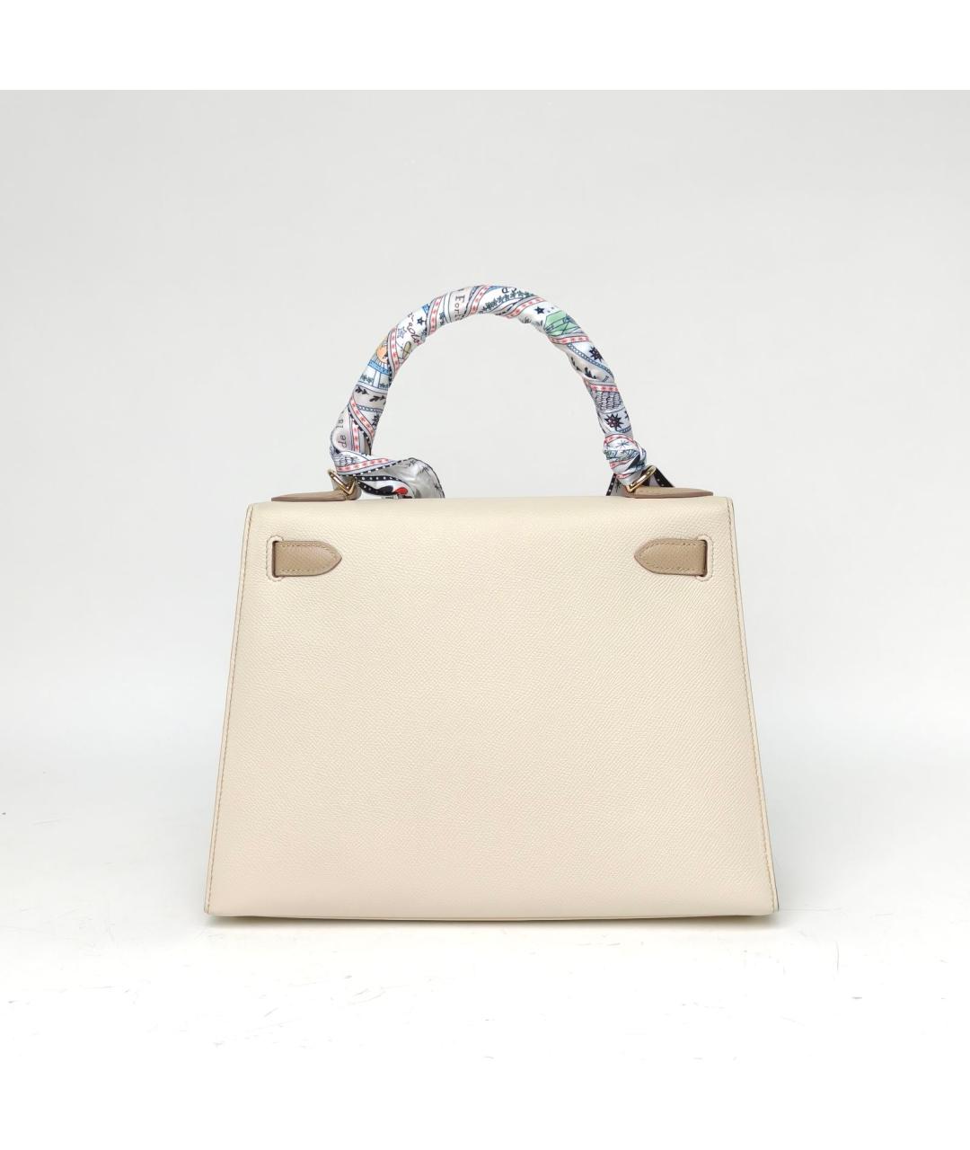 HERMES Бежевая сумка с короткими ручками, фото 4