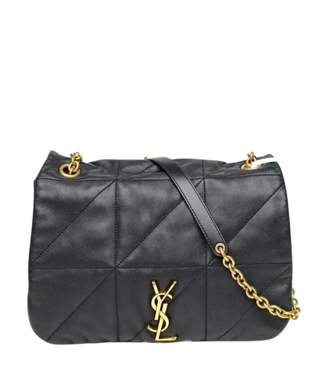 SAINT LAURENT Черная кожаная сумка через плечо, фото 1