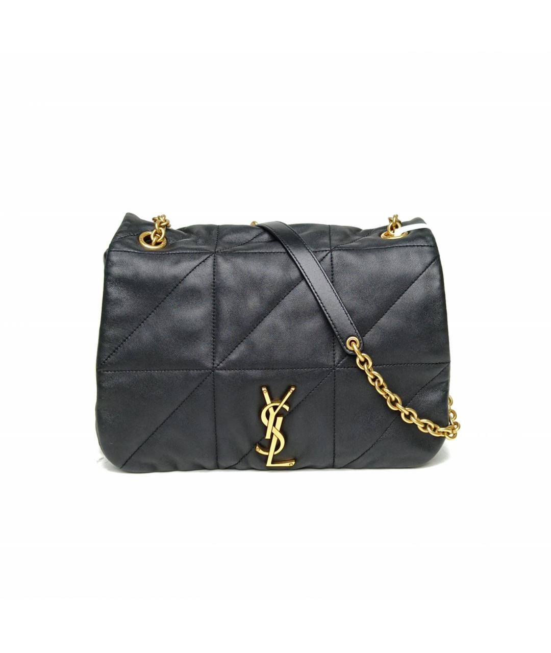 SAINT LAURENT Черная кожаная сумка через плечо, фото 2