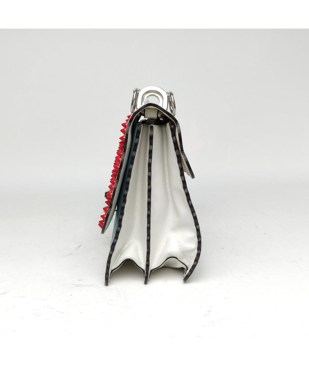 FENDI Белая кожаная сумка через плечо, фото 3