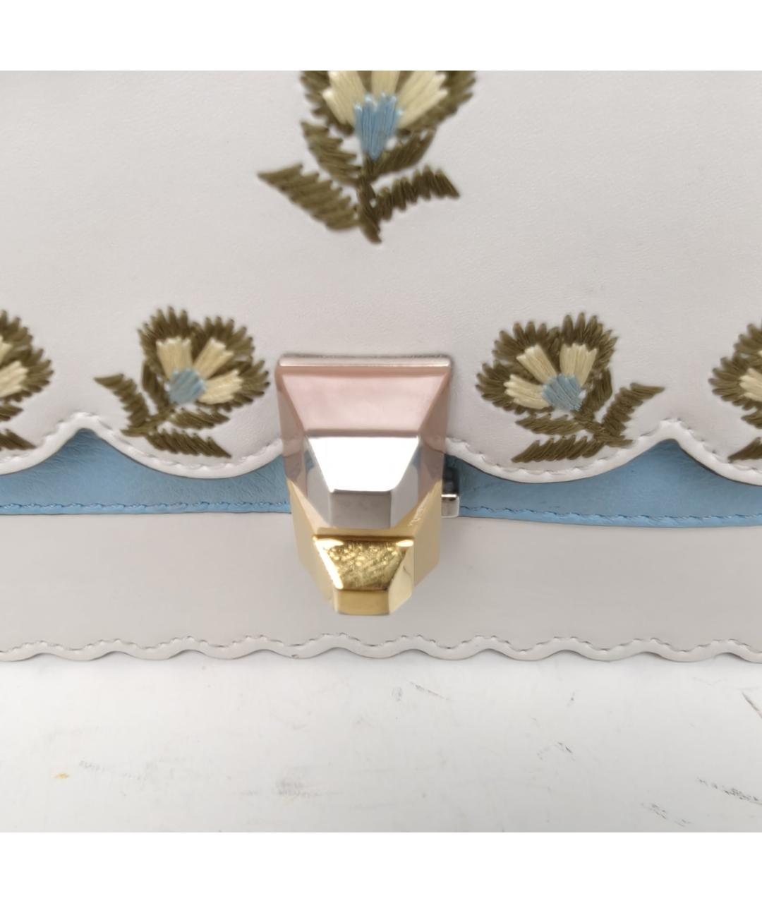 FENDI Белая кожаная сумка через плечо, фото 7