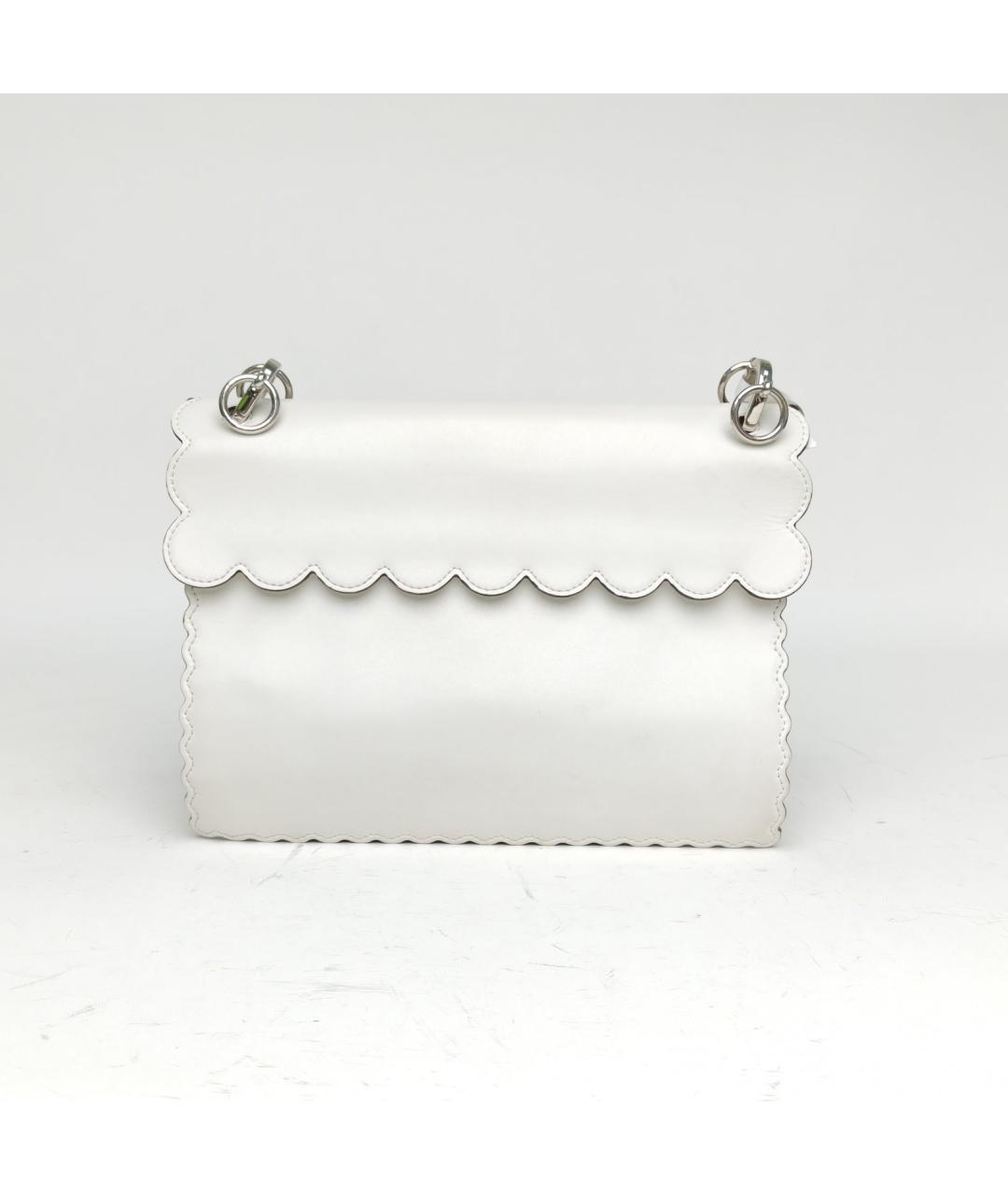 FENDI Белая кожаная сумка через плечо, фото 4