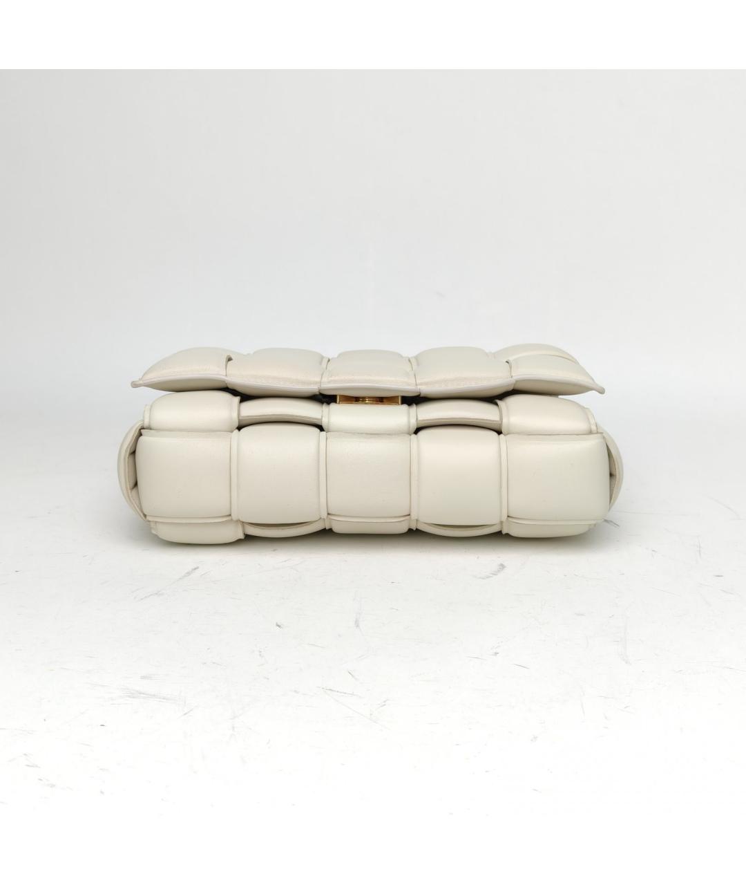 BOTTEGA VENETA Белая кожаная сумка через плечо, фото 6