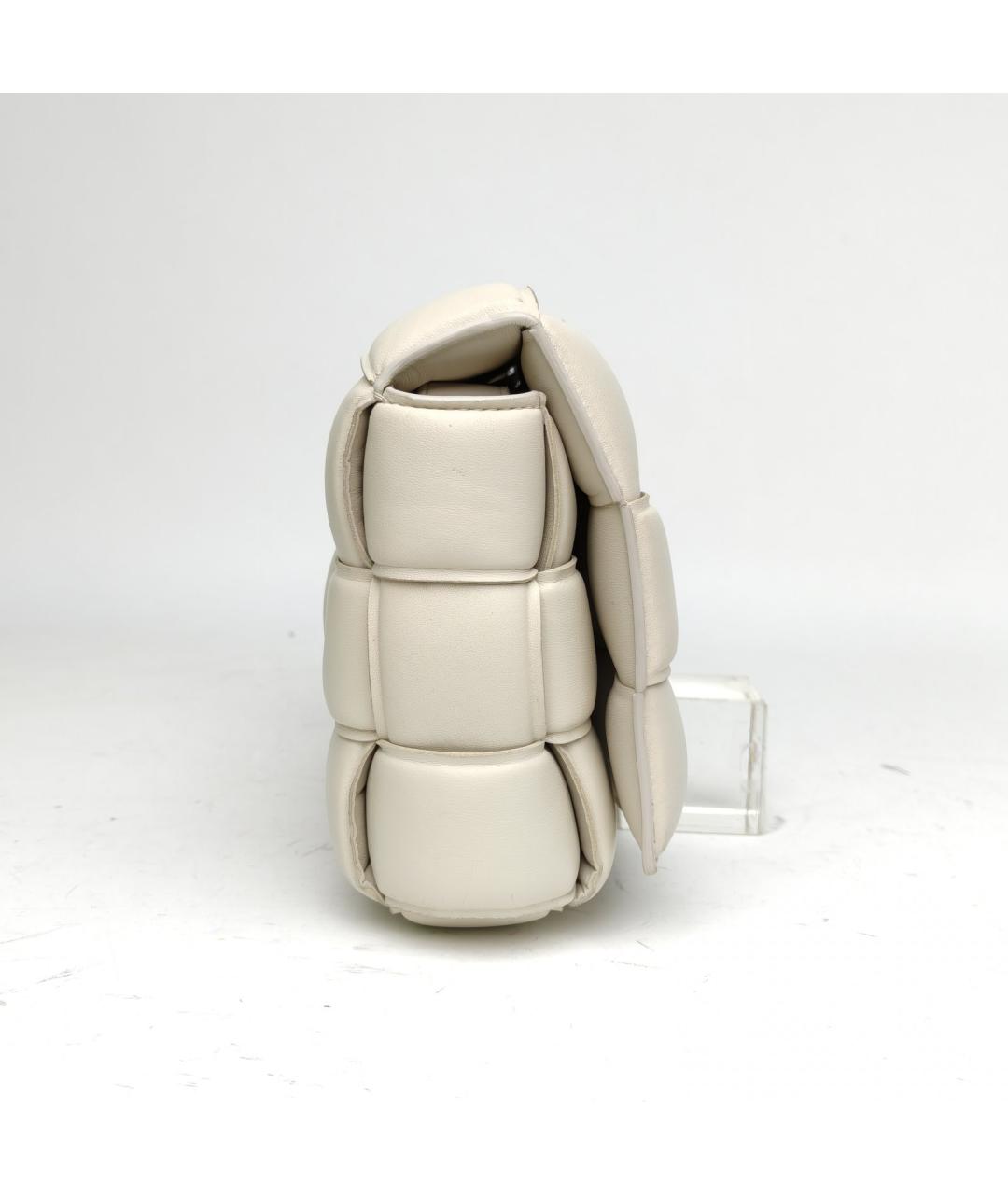 BOTTEGA VENETA Белая кожаная сумка через плечо, фото 5