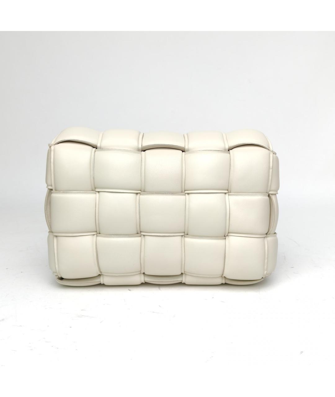 BOTTEGA VENETA Белая кожаная сумка через плечо, фото 4