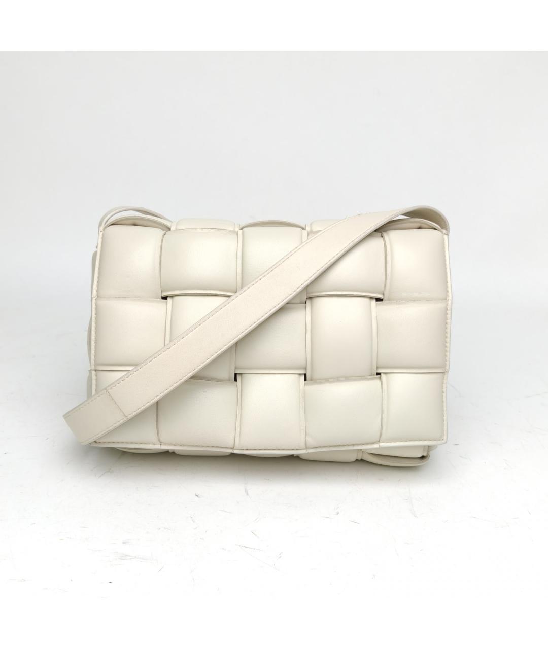 BOTTEGA VENETA Белая кожаная сумка через плечо, фото 2
