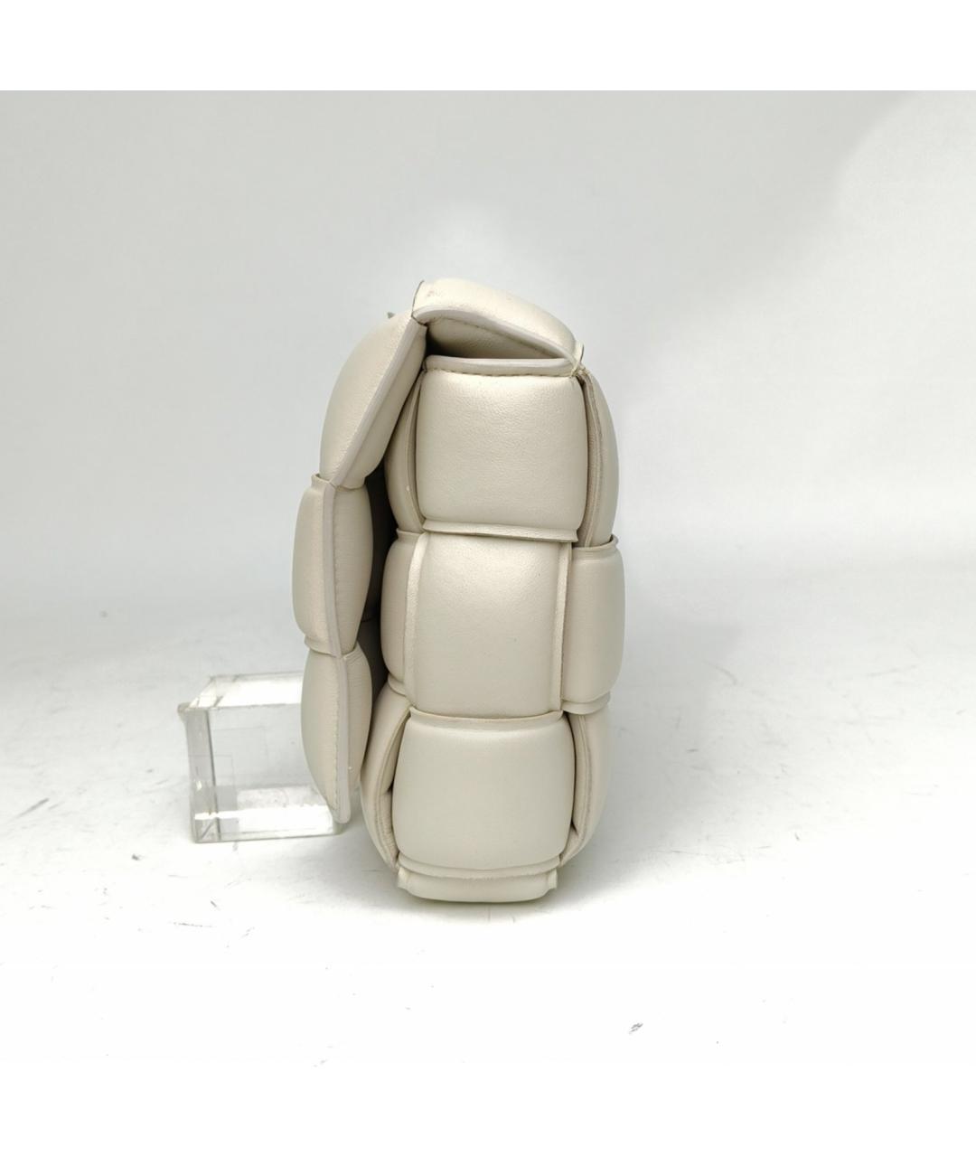 BOTTEGA VENETA Белая кожаная сумка через плечо, фото 3