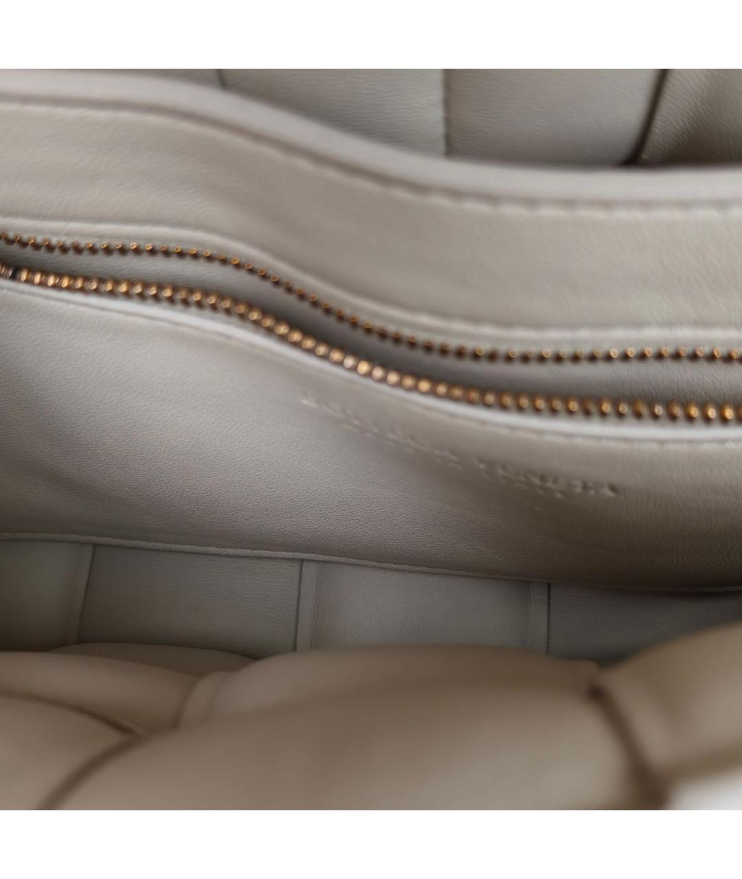 BOTTEGA VENETA Белая кожаная сумка через плечо, фото 7