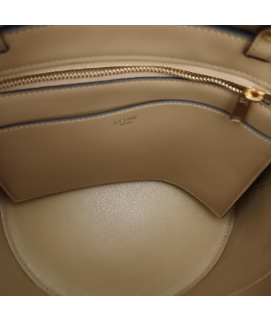 CELINE Бежевая кожаная сумка через плечо, фото 7